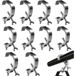 10 Pack Truss Clamp 1.18-2 Inch Stage Light Clamps Hook, Fit for 30-50mm OD Tube/Pipe, Aluminum Alloy Lights Truss C Clamp for DJ Lighting Par Lights Spot Lights, Load Capacity 55LB