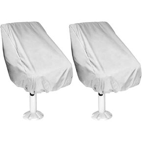 2 Pieces Pontoon Boat Chair Covers Universal Boat Seat Covers Waterproof Rainproof Fabric Protector