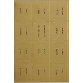 Christian Art Gifts Bible Indexing Tabs for Men & Women: Self Adhesive Pre-cut Red & Black Old & New Testament Gold Index Labels, Extra Study Stickers, 66 Book Names, 6 Easy Peel Apply & Stick Sheets