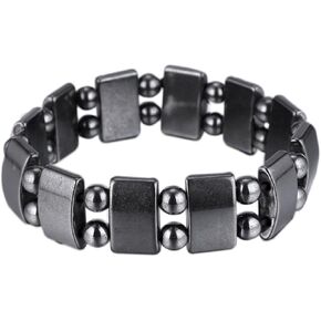 VIKI LYNN Set Of 2 Men's Hematite Metal Magnetic Therapy Bracelets S27-St2