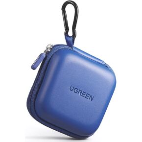 UGREEN Earbud Case, Waterproof Earphone Case Pouch Compatible with AirPods Pro Headphone Case Holder with Stainless Steel Carabiner, for Headphones, Earbuds, SD Memory Card, Camera Chips, Black