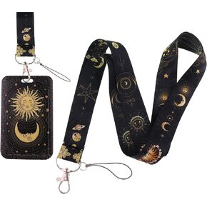 Pink Lanyard with ID Badge Holder Cute Aesthetic Lanyard for Women Girls Teachers Breakaway Marble Keychain Lanyard for Keys School ID Lanyard Holder