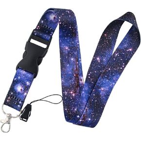 DMLSKY حبل Galaxy أرجواني للمفاتيح وحامل معرف العمل بطول 20.3 سم للرجال والنساء مع إبزيم أسود قابل للفصل in Saudi Arabia