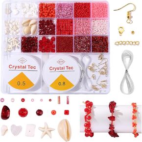 Beach Beads for Bracelets Making Kit -5300Pcs Pony Beads for Jewelry Making,with Charm Seashells and Crystal Beads for Making Friendship Bracelet Necklace and Earring Gifts for Woman (Off white)