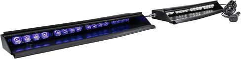 SolarBlast 48W AMBER LED شريط ضوء تحذير ستروب [48 وضع فلاش] [Plug-N-Play] [ملاءمة عالمية] شريط إضاءة داخلي للطوارئ وامض أصفر لمركبات الشاحنات in Kuwait