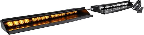 SolarBlast 48W AMBER LED شريط ضوء تحذير ستروب [48 وضع فلاش] [Plug-N-Play] [ملاءمة عالمية] شريط إضاءة داخلي للطوارئ وامض أصفر لمركبات الشاحنات in Kuwait