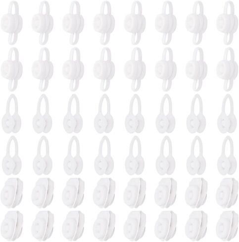 NBEADS 200 Pcs Plastic Snap Button, Keychain Connector Tab Snap Clip Button Fastener Wristbands for Wristbands Raincoats Stationery Clothing, Black/White in Saudi Arabia