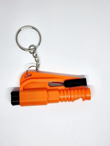 THE LITTLE BLACK BOCKS Emergency Car Window Breaker 3 in 1 seatbelt cutter glass breaker whistle keychain, Keychain tool, Car must haves, Car emergency tool, Rescue tool, escape tool (1, Orange 3in1) in Saudi Arabia