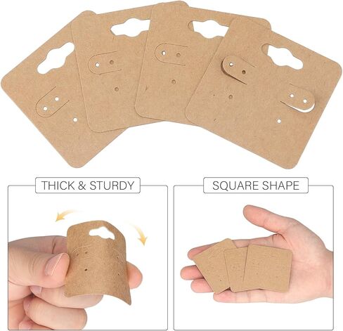 200 قطعة من بطاقات القرط من jijAcraft - 2 بوصة بطاقات عرض حلق كرافت للبيع - بطاقات ورقية فارغة مع 6 فتحات لحامل عرض القرط - بطاقات عرض معلقة للقرط، مجوهرات يدوية الصنع (2 بوصة × 2 بوصة) in Kuwait