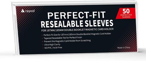 Rayvol Resealable Team Bags for 35PT Magnetic Card Holders, Exact Fit Sleeves for 35 PT Card Holders (300 Count) in Saudi Arabia