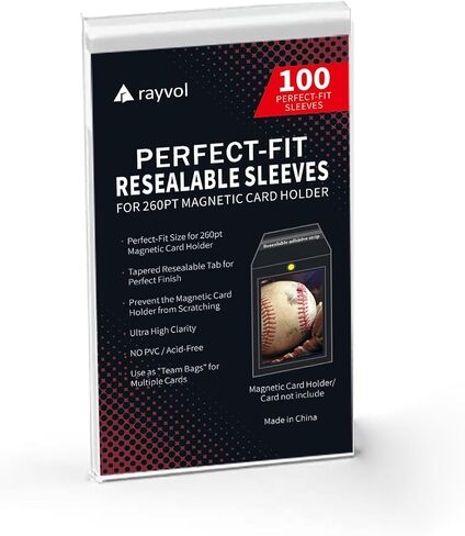 Rayvol Resealable Team Bags for 35PT Magnetic Card Holders, Exact Fit Sleeves for 35 PT Card Holders (300 Count) in Saudi Arabia