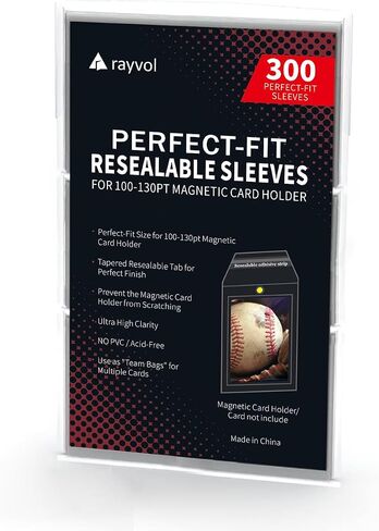 Rayvol Resealable Team Bags for 35PT Magnetic Card Holders, Exact Fit Sleeves for 35 PT Card Holders (300 Count) in Saudi Arabia
