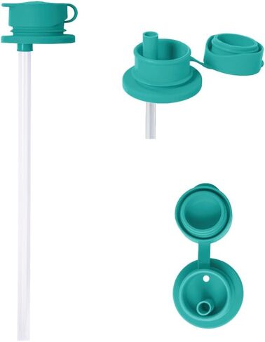 Pura Sport Big Mouth Silicone Sport Straw Top - مانع للتسرب والانسكاب، خالي من البلاستيك، معتمد من MadeSafe، سيليكون طبي - يناسب جميع الزجاجات الرياضية - نعناع in Saudi Arabia