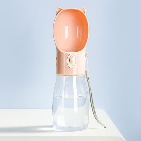 زجاجة مياه للمشي للكلاب، متعددة الوظائف محمولة مع حاوية طعام، كوب بتصميم قابل للفصل للشرب والأكل، مناسب للقطط والكلاب (رمادي، تغذية، مياه تغذية) in Kuwait