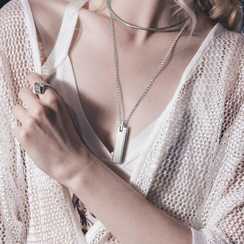MIJOBS Necklace Compatible with Fitbit Flex 2 Band Stainless Steel Pendant Metal Jewelry Accessory for Girl Women Men in Saudi Arabia