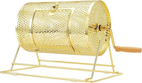 VEVOR Raffle Ticket Spinner - 12 × 8 بوصة رسم دوار يانصيب طبل السحب، صندوق لف تذاكر يانصيب مطلي بالنحاس مع مقبض خشبي دوار يحمل 2500 تذكرة أو 100 كرة بينج بونج للمناسبات in Saudi Arabia