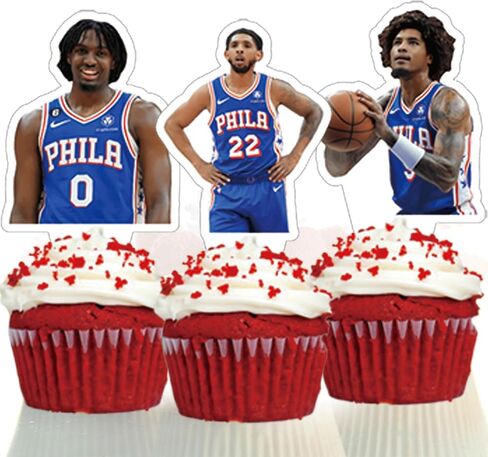For Philadelphia Complete Basketball Celebration Pack: For 76ers Festive Birthday Decor with Banner, Cake & Cupcake Toppers, Balloons - Perfect for Kids & Adults in Saudi Arabia