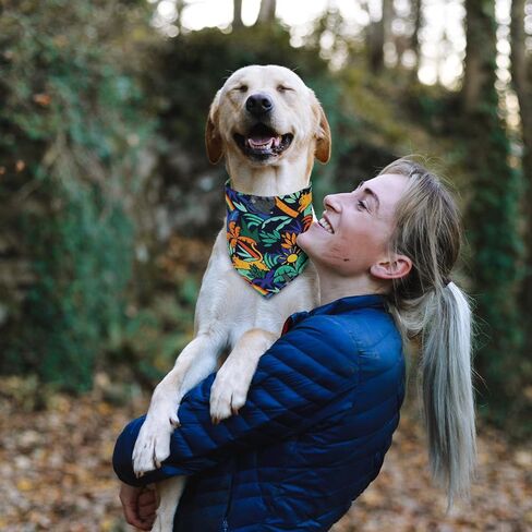 9 Pack Dog Bandanas, Polyester Dog Bandana Bulk for Boy Girl, Pet Scarf Washable, Stripe Pattern in Kuwait
