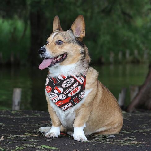 9 Pack Dog Bandanas, Polyester Dog Bandana Bulk for Boy Girl, Pet Scarf Washable, Stripe Pattern in Kuwait