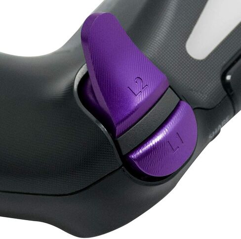 مشغلات معدنية بديلة من الألومنيوم من TOMSIN لجهاز تحكم PS4 Pro/ PS4 النحيف، أزرار تشغيل معدنية من الألومنيوم L1 R1 L2 R2 لجهاز تحكم PS4 Gen 2 (أرجواني) in Kuwait