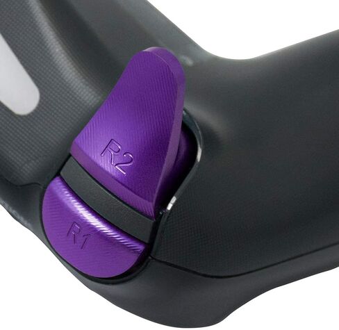 مشغلات معدنية بديلة من الألومنيوم من TOMSIN لجهاز تحكم PS4 Pro/ PS4 النحيف، أزرار تشغيل معدنية من الألومنيوم L1 R1 L2 R2 لجهاز تحكم PS4 Gen 2 (أرجواني) in Kuwait