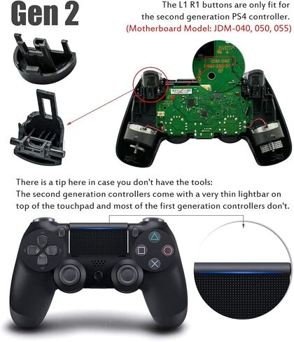 مشغلات معدنية بديلة من الألومنيوم من TOMSIN لجهاز تحكم PS4 Pro/ PS4 النحيف، أزرار تشغيل معدنية من الألومنيوم L1 R1 L2 R2 لجهاز تحكم PS4 Gen 2 (أرجواني) in Kuwait