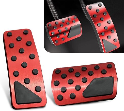 2 PCS Car Accelerator Brake Pedal Combination Kit, Wear-Resistant Alloy Punch-Free Anti-Slip Pedal Cover, Decorative Modification Accessories, Compatible with Jeep Grand Cherokee (Silver) in Saudi Arabia
