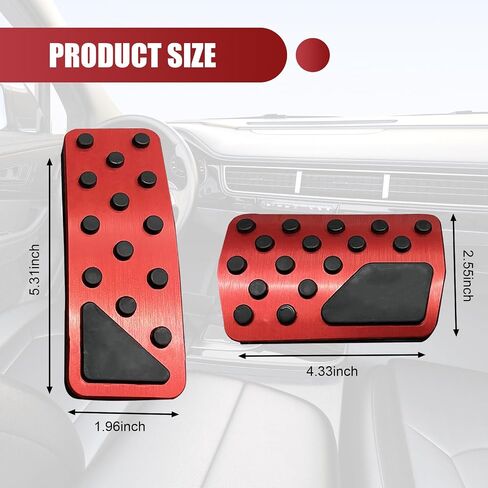 2 PCS Car Accelerator Brake Pedal Combination Kit, Wear-Resistant Alloy Punch-Free Anti-Slip Pedal Cover, Decorative Modification Accessories, Compatible with Jeep Grand Cherokee (Silver) in Saudi Arabia