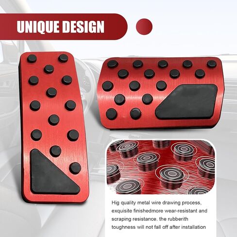 2 PCS Car Accelerator Brake Pedal Combination Kit, Wear-Resistant Alloy Punch-Free Anti-Slip Pedal Cover, Decorative Modification Accessories, Compatible with Jeep Grand Cherokee (Silver) in Saudi Arabia