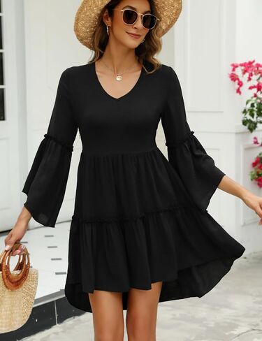 ملابس سباحة نسائية من CiCiBird برقبة على شكل V وأكمام على شكل جرس ملابس سباحة لتغطية فستان شاطئ بيبي دول صغير in Kuwait