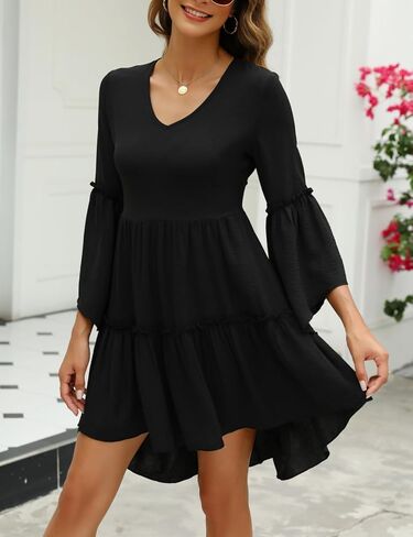 ملابس سباحة نسائية من CiCiBird برقبة على شكل V وأكمام على شكل جرس ملابس سباحة لتغطية فستان شاطئ بيبي دول صغير in Kuwait