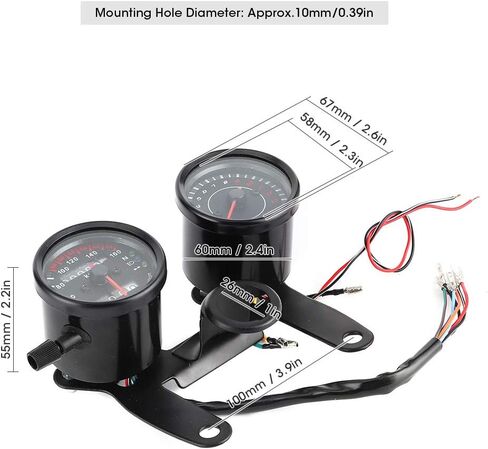 Motorcycle Instrument, Qiilu Motorcycle Instrument, Universal Motorcycle LED Odometer Meter Tachometer Gauge Speedometer Instrument 12V in Kuwait
