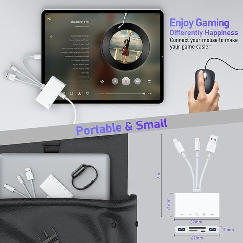 قارئ بطاقات ذاكرة 8 في 1، Lightning USB-C معتمد من MFi، فتحات USB إلى Micro SD وSD، قارئ بطاقات محول USB OTG لأجهزة iPhone 15/14/MacBook/iPad Pro، يدعم التوصيل والتشغيل SD/Micro SD/SDHC/SDXC /MMC in Saudi Arabia