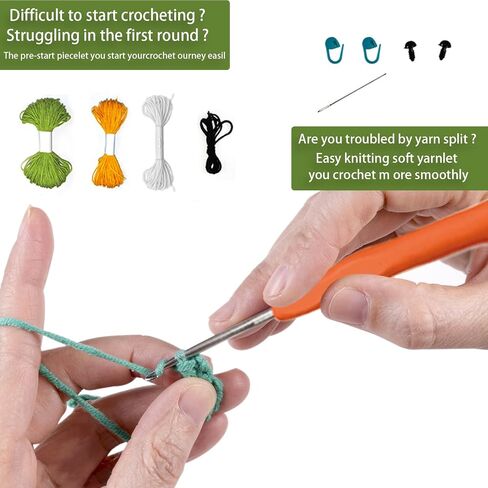 CvYamku Crochet Kit for Beginners, Crochet Animal Kit, Crochet Set with Step-by-Step Video Tutorials - Children Birthdays Gifts (1PC Dinosaur) in Saudi Arabia
