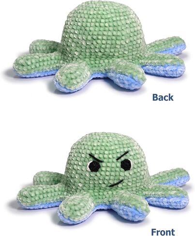 CIRCULO Amigurumi Crochet Octopus، طقم كروشيه - مجموعة أخطبوط مزاجية قابلة للعكس - متضمنة بالكامل، تعليمات سهلة - مستوى سهل، مجموعات كروشيه Amigurumi ممتازة، غزل Pelucia - أزرق وأخضر in Kuwait