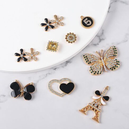 26 جهاز كمبيوتر شخصى سحر الأحذية، مصمم بلينغ سحر الأحذية للنساء الفتيات الكريستال والمجوهرات الماس الأحذية الديكور سحر اللؤلؤ الأحجار الكريمة حجر الراين الملحقات الفاخرة سحر سلسلة الأحذية in Kuwait