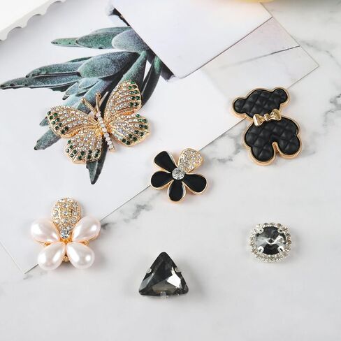 26 جهاز كمبيوتر شخصى سحر الأحذية، مصمم بلينغ سحر الأحذية للنساء الفتيات الكريستال والمجوهرات الماس الأحذية الديكور سحر اللؤلؤ الأحجار الكريمة حجر الراين الملحقات الفاخرة سحر سلسلة الأحذية in Kuwait