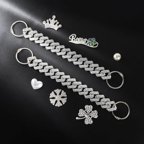 26 جهاز كمبيوتر شخصى سحر الأحذية، مصمم بلينغ سحر الأحذية للنساء الفتيات الكريستال والمجوهرات الماس الأحذية الديكور سحر اللؤلؤ الأحجار الكريمة حجر الراين الملحقات الفاخرة سحر سلسلة الأحذية in Kuwait