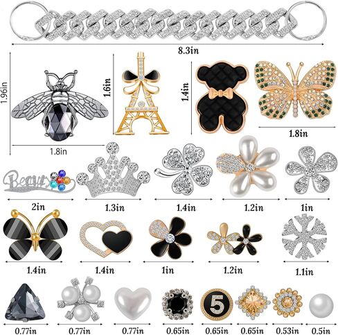 26 جهاز كمبيوتر شخصى سحر الأحذية، مصمم بلينغ سحر الأحذية للنساء الفتيات الكريستال والمجوهرات الماس الأحذية الديكور سحر اللؤلؤ الأحجار الكريمة حجر الراين الملحقات الفاخرة سحر سلسلة الأحذية in Kuwait