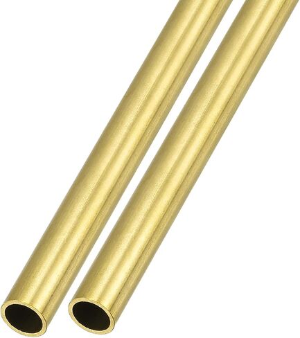 Brass Tube (7.5mm OD x 1mm Wall T x 300mm L) 2Pcs, Straight Tubing - for Home Furnishing, Machinery, DIY Handicraft in Saudi Arabia