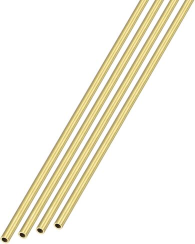 Brass Tube (1.5mm OD x 0.2mm Wall T x 300mm L) 4Pcs, Straight Tubing - for Home Furnishing, Machinery, DIY Handicraft in Saudi Arabia