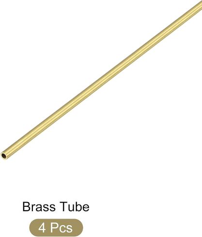 Brass Tube (1.5mm OD x 0.2mm Wall T x 300mm L) 4Pcs, Straight Tubing - for Home Furnishing, Machinery, DIY Handicraft in Saudi Arabia
