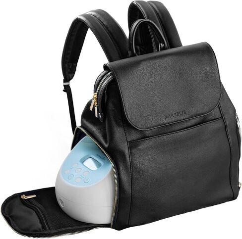 Vegan Leather Breast Pump Bag with prep mat | Compatible with Spectra S1 S2 | Pump Bag with cooler | Pumping bags for work | Wearable breast pump bag | Multipurpose Breast pump backpack in Saudi Arabia
