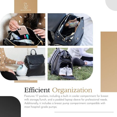 Vegan Leather Breast Pump Bag with prep mat | Compatible with Spectra S1 S2 | Pump Bag with cooler | Pumping bags for work | Wearable breast pump bag | Multipurpose Breast pump backpack in Saudi Arabia