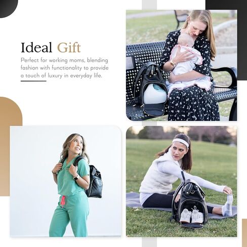 Vegan Leather Breast Pump Bag with prep mat | Compatible with Spectra S1 S2 | Pump Bag with cooler | Pumping bags for work | Wearable breast pump bag | Multipurpose Breast pump backpack in Saudi Arabia