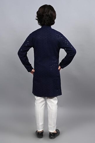 AHHAAAA Kids Indian Ethnic Full Sequin Embroidery Mirror Work Kurta Pajama Set for Baby & Boys in Saudi Arabia