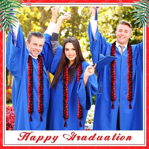 3 Pieces Graduation Ribbon Lei Graduation Lei Braided Necklace of 2024 Graduation Necklace Braided Necklace Graduation Gift for Student Graduation Gifts Party Supplies(Black, Gold) in Saudi Arabia