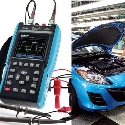 allsun 2 in 1 Handheld Digital Storage Oscilloscope Automotive Diagnostic Lab Scope Protable Digital Multimeter TRM Color Screen DMM 2 Channels,25MHz in Kuwait