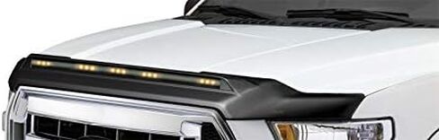 غطاء فتحة التهوية التلقائي [AVS] واقي غطاء محرك السيارة Aeroskin Lightshield | يناسب 2016 - 2019 شيفروليه سيلفرادو 1500 (2019 ليميتد) - أسود | 753123 in Kuwait