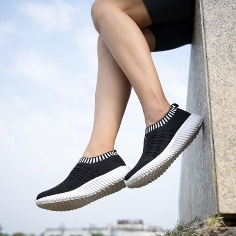 TIOSEBON Women's Athletic Walking Shoes Slip On Casual Mesh-Comfortable Tennis Workout Sneakers in Kuwait